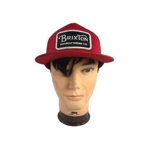 Brixton Grade Mesh Snapback Cap Red Trucker Hats - Picture 1 of 8